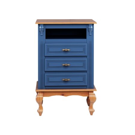 Mesa de Cabeceira Pesaro 3 Gavetas 1 nicho Incantare Móveis